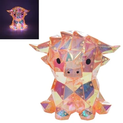 Image of Lesser &amp; Pavey Starlightz Highland Cow for Home Living Room Lovely Led Lights Decor Night Light Ideal Bedroom Table Durable Daily Use