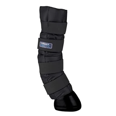 Image of LeMieux Arctic Ice Horse Boots Pair in Black with Cooling Effect and Flexible Elasticated Straps for Front or Hind Legs One Size