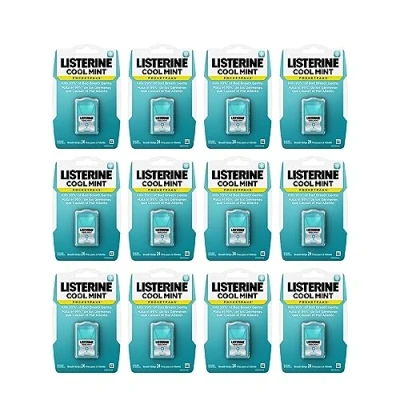 Image of Listerine Cool Mint PocketPaks Portable Breath Strips for Bad Breath, Fresh Dissolve Instantly to Kill 99% of Germs* On The Go, Mint, 24 Strip Pack, 12 Pack