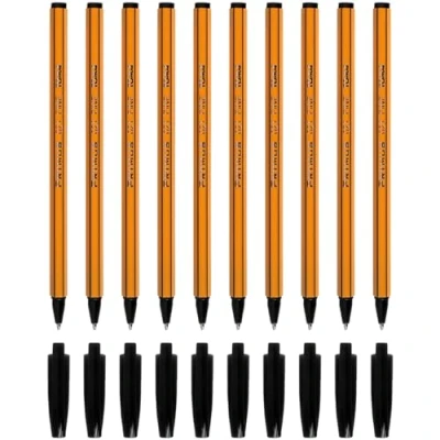 Image of Ballpoint Pens, Smudge Free Fine Point 0.7 mm, Ideal for School, Office, Everyday Use (Black, 10 Pens)