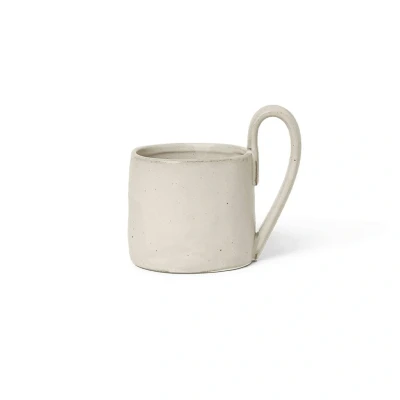Image of ferm LIVING mug Flow, white, 360 ml, ceramic, glazed