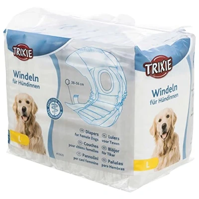 Image of TRIXIE Diapers for Female Dogs, L waist circumference 38 56 cm, 12 pieces, 23635