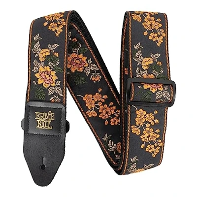 Image of Ernie Ball Jacquard Guitar/Bass Strap Tangerine Blossom