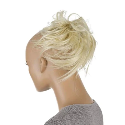 Image of CAISHA XXL Jumbo Hairpiece Scrunchy Updo Bridal Hairstyle Messy Hair Tie Platinumblond G3F