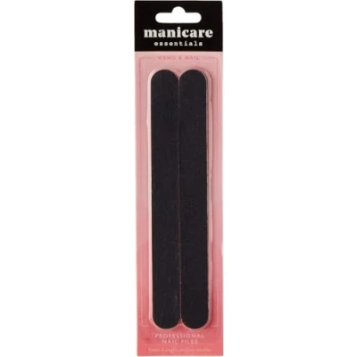 Image of Manicare Pack Of 2 Professional Nail Files, Black Emery Boards, Natural And Artificial Nails, Double Sided Medium Grit, For At Home DIY Salon Manicure Or Pedicure, Shapes Styles Nails