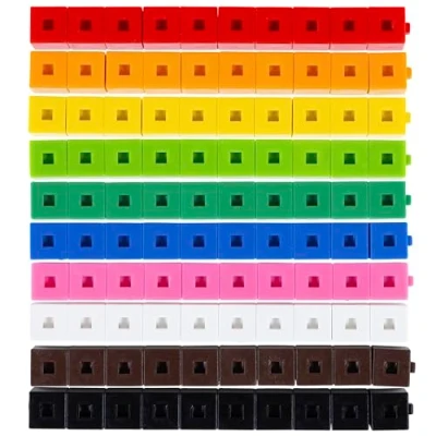Image of edxeducation Interlocking Cubes Set of 1,000 1 cm Connecting Blocks in 10 Colours Practice Maths, Sorting, Construction and More!