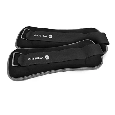 Image of Physical Wrist and Ankle Weights pair of 2kg, adjustable, unisex ideal for walking, running, jogging workouts …