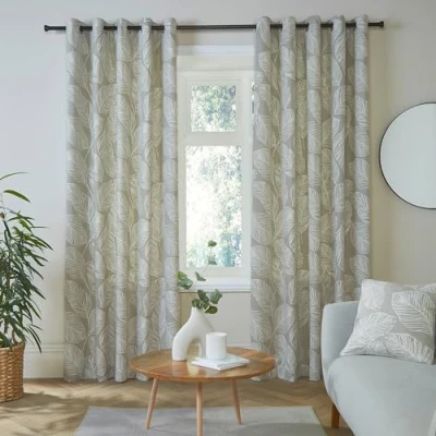 Image of Fusion 46&quot; Width x 72&quot; Drop (117 183cm), Natural &amp; White Leaf