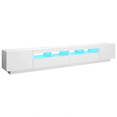 Image of vidaXL TV Cabinet with LED Lights Home Bedroom Living Room Furniture Entertainment Centre Stand Unit Hifi Storage Space White