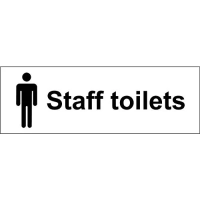 Image of Male Staff Toilets sign 3mm Aluminium 300mm x 100mm
