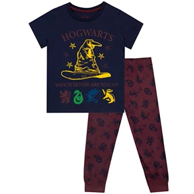 Image of Harry Potter Girls Hogwarts Pyjamas Blue Age 7 to 8 Years