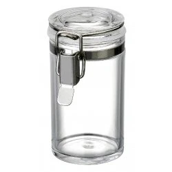 Image of 3oz Plastic Airtight Clip Top Vintage Spice Chutney Storage Container Jar Pot by Chabrias Ltd