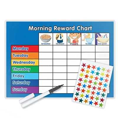 Image of Funky Monkey House Morning Reward Chart (including FREE Star Stickers and Pen) Blue