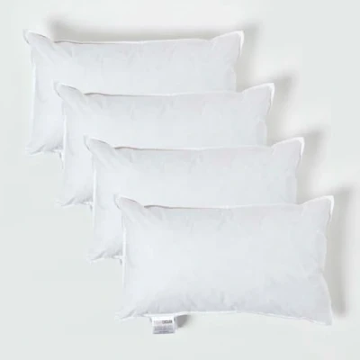 Image of HOMESCAPES 4 Pack Luxury Duck Feather Cushion Inserts 30cm x 50cm (12 20) Perfect Bounce Back and Down Proof Cover Generously Filled Inner Pads Filler, Hypoallergenic RDS Certified Machine Washable