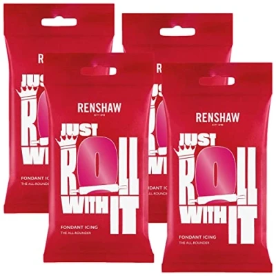Image of Renshaw Fuschia Pink Ready to Roll Icing 1kg (Multipack 4X 250g)