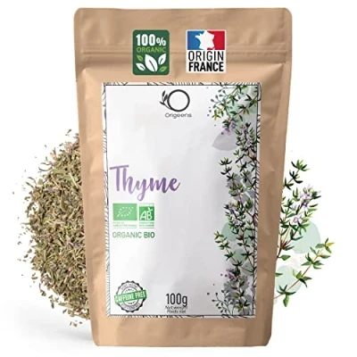 Image of ORIGEENS Thyme tea Organic Origin France 100g Dried Leaves for Cough and Cooking