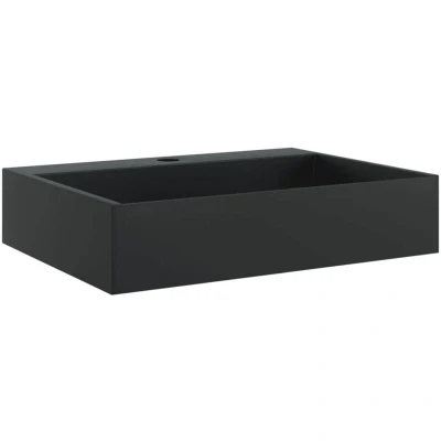 Image of vidaXL Wash Basin 50x38x11 cm Mineral Cast/Marble Cast Matt Black