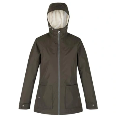 Image of REGATTA Women&#039;s Bergonia II Waterproof Taped Seams Insulated Hooded Jacket, Dark Khaki, 8