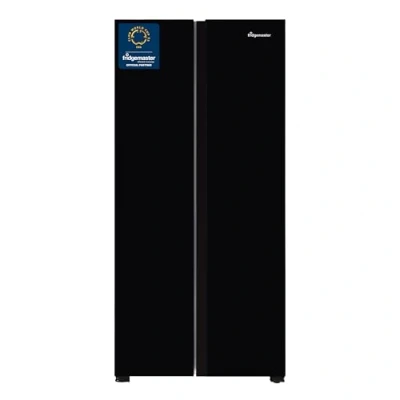 Image of Fridgemaster MS83431EB Freestanding Slim American side by Door Fridge Freezer 445L, Total No Frost, Inverter compressor, Black, 83.6Wx178.0Hx63.6D cm, 38dB low noise, Energy Rating E