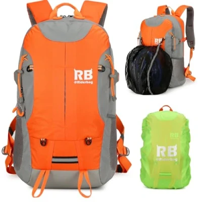 Image of Reflective Motorcycle Backpack. Lightweight 35L Laptop Backpack for scooter commuter rider bike essentials, Orange