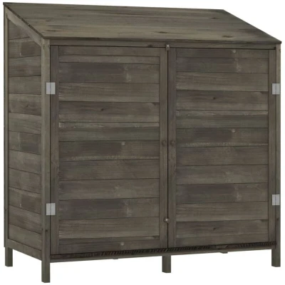 Image of vidaXL Garden Shed Anthracite 102x52x112 cm Solid Wood Fir