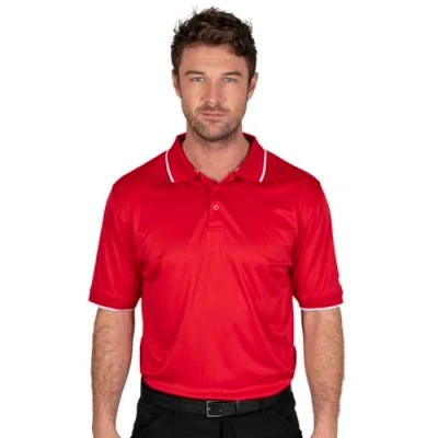 Image of Island GREEN Mens IGTS1899 Back Yoke Detail Polo Shirt Red XL
