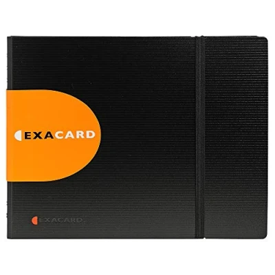 Image of Exacompta Ref 75134E Exactive Exacard Business Card Holder 20 x 25 cm in Size, Holds Up To 240 Cards, Sheets, Suitable for 60 90mm Cards Black