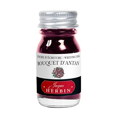 Image of Herbin 11564T 10ml bottle of ink for fountain pens and roller (product without packaging zero waste objective), Bouquet d&#039;antan/Faded Rose