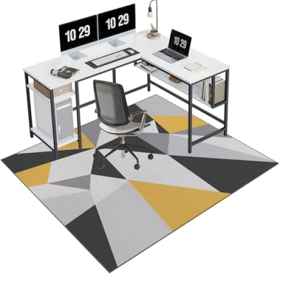 Image of Office Chair Mat for Hardwood Floor, Desk Carpeted Floors, Gaming Rug, Home Mat, Carpet Protector Floor Rolling 100 x 120 cm