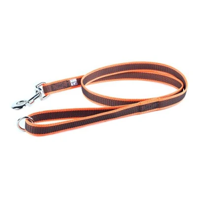 Image of Color &amp; Gray Super Grip Leash with Handle, and O Ring, 20 mm x 1,2 m, Orange