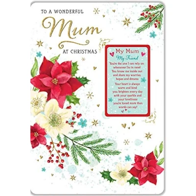 Image of Piccadilly Greetings Sentiment Christmas Card Mum 9 x 6 inches Regal Publishing