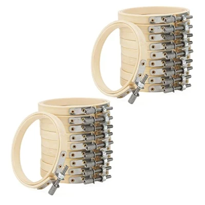 Image of MANCHAP 20 Pack 8cm/3 Inch Embroidery Hoops, Adjustable Rings, Bamboo Circle Cross Stitch Hoop Rings for Craft Making