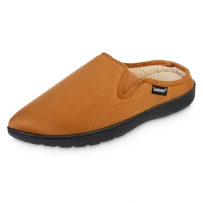 Image of Isotoner Men&#039;s Recycled Microsuede Vincent Hoodback Clog, Cognac, 9.5 10.5