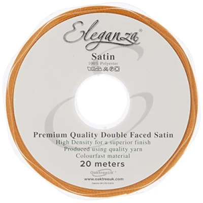 Image of ELEGANZA Double Faced Satin 15mm x 20m Gold No.35, 15 mm 20 m
