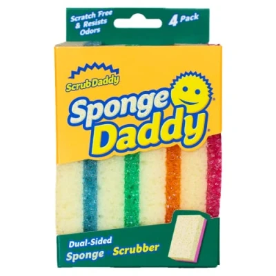 Image of Scrub Daddy Sponge Daddy, Dual Sided Scrubber, Dish Sponges for Washing up, Non Scratch Scourers Cleaning Dishes, Bathroom Scrubbing Tool, Assorted Kitchen Multipack