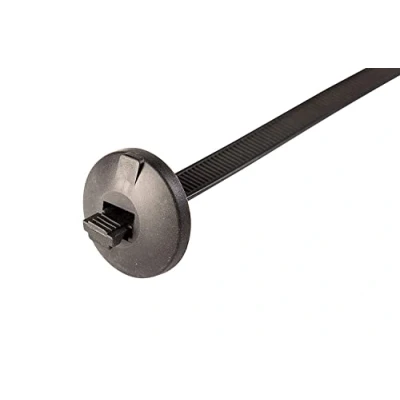Image of UKCABLE Ties Button Head Cable 7.6 x 370mm Black (Pack of 100)