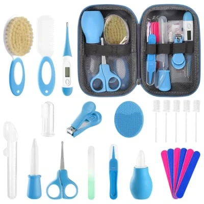 Image of POPYJAN Baby Healthcare and Grooming Kit for Newborn Kids, 36PCS Upgraded Safety Care Kit, Nursery Health Set, Products Blue 18pcs
