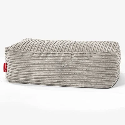 Image of Lounge Pug Cord Large Footstool Bean Bag MINK (Size 25cm H x 40cm D 70cm Wide)