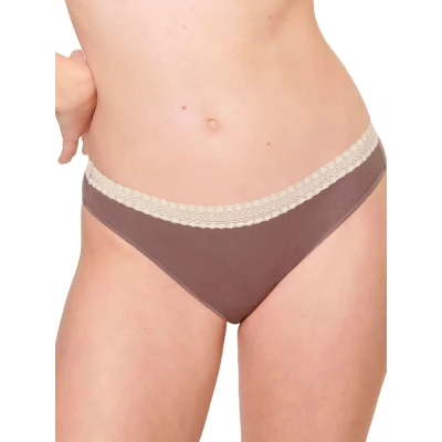 Image of Sloggi Women&#039;s GO Ribbed Tai C2P Briefs, BROWN LIGHT COMBINATION, XS