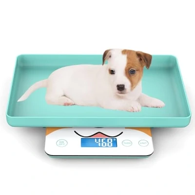 Image of MINDPET MED Digitale Mini Haustierwaage für Neugeborene und Kleintiere, Präzisions Grammwaage zum Wiegen, Genauigkeit von 0,03 oz, Kapazität 33 lbs, fünf Einheiten umschaltbar, blau