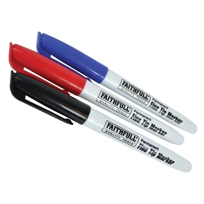 Image of Fibre Tip Marker Pen Mixed (Pack 3)