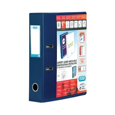 Image of Elba A4 Lever Arch File, 70mm spine, Presentation Folder with Customisable Cover, Portrait, Blue (Single)