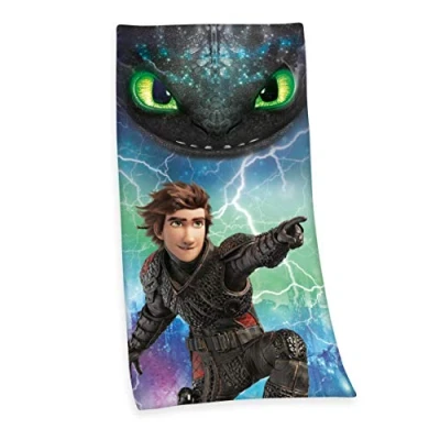 Image of Herding Dragons Bath Towel, 150 x 75 cm, Cotton, Multicoloured