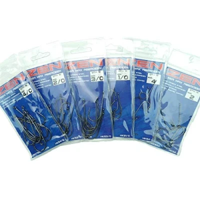 Image of Sea Fishing Hooks Size 2, 4, 1/0, 2/0, 3/0, 4/0 Selection or 5 10 Pack (Multipack 2 packets of everysize)