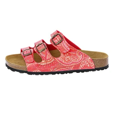 Image of Lico Girl&#039;s Bioline Lady Mules, Red Rot Orange Orange, 7.5 UK