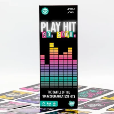 Image of ATM Gaming PLAY HIT 90s &amp; 2000s Music Trivia Board Game for Adults Teens Fun Party with Karaoke Blind Test Card Night Quiz Gift Lovers