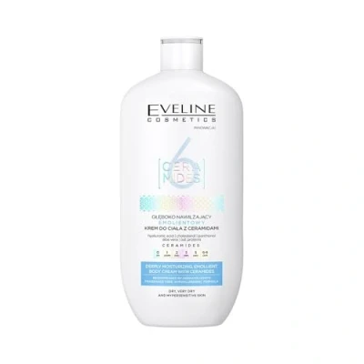 Image of Eveline Cosmetics 6 Ceramides Deep Moisturizing Emollient Body Cream with Ceramides, Hyaluronic Acid, and Aloe 350ml