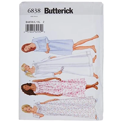 Image of Butterick Patterns B6838 Size Large Extra Misses&#039;/ Misses&#039; Petite Nightgown, Pack of 1, White