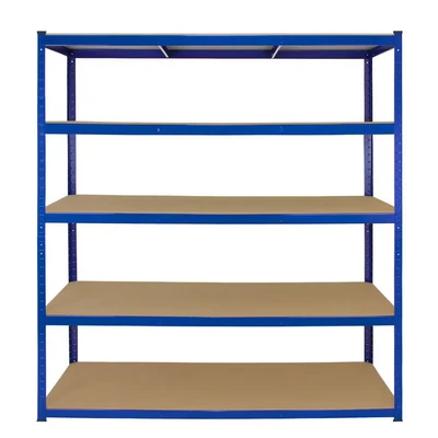 Image of MonsterShop Monster Racking T Rax 5 x Extra Wide Storage Shelves Blue 160cm W 60cm D