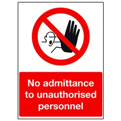 Image of No Admittance Large (2 pack) Entry Warning Sign Stickers